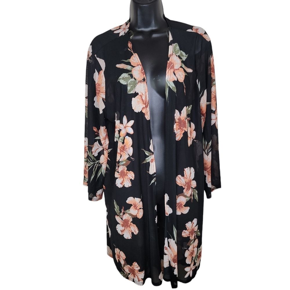 SirenLily Siren Lily Maternity floral mesh coverup kimono topper Size 1x